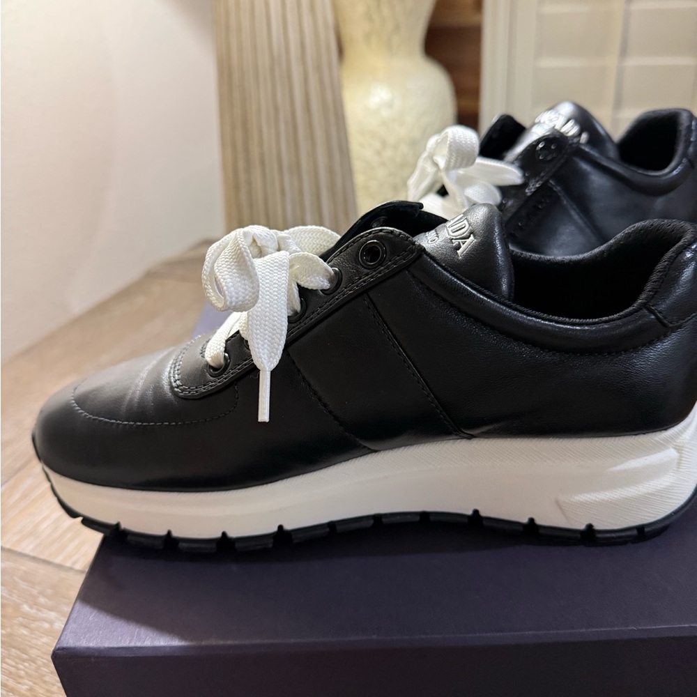 Prada Women's Black leather Sneakers! - Picture 2 of 9